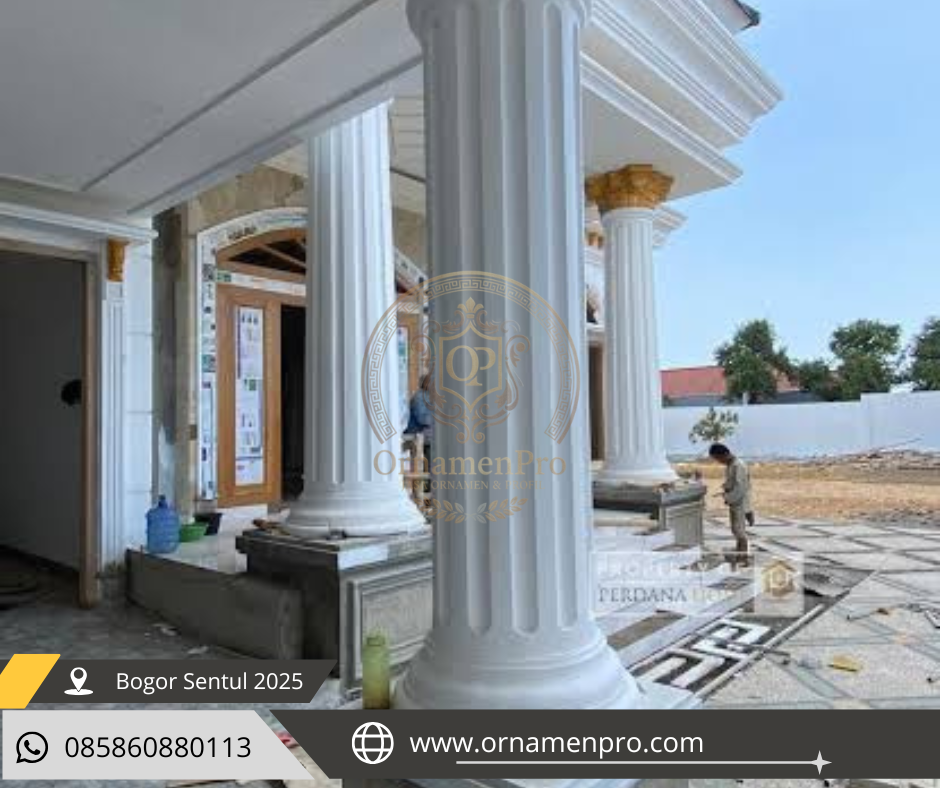 Proyek ornamen beton untuk villa mewah di Sentul